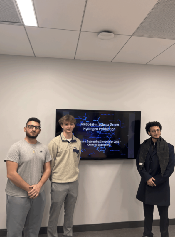 Team photo from the chemical engineering competition presentation.