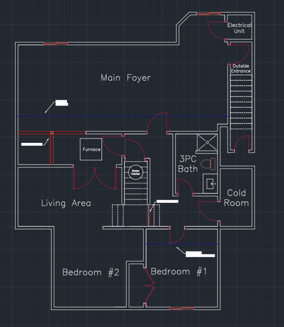 Residential floor plan shown in CAD.